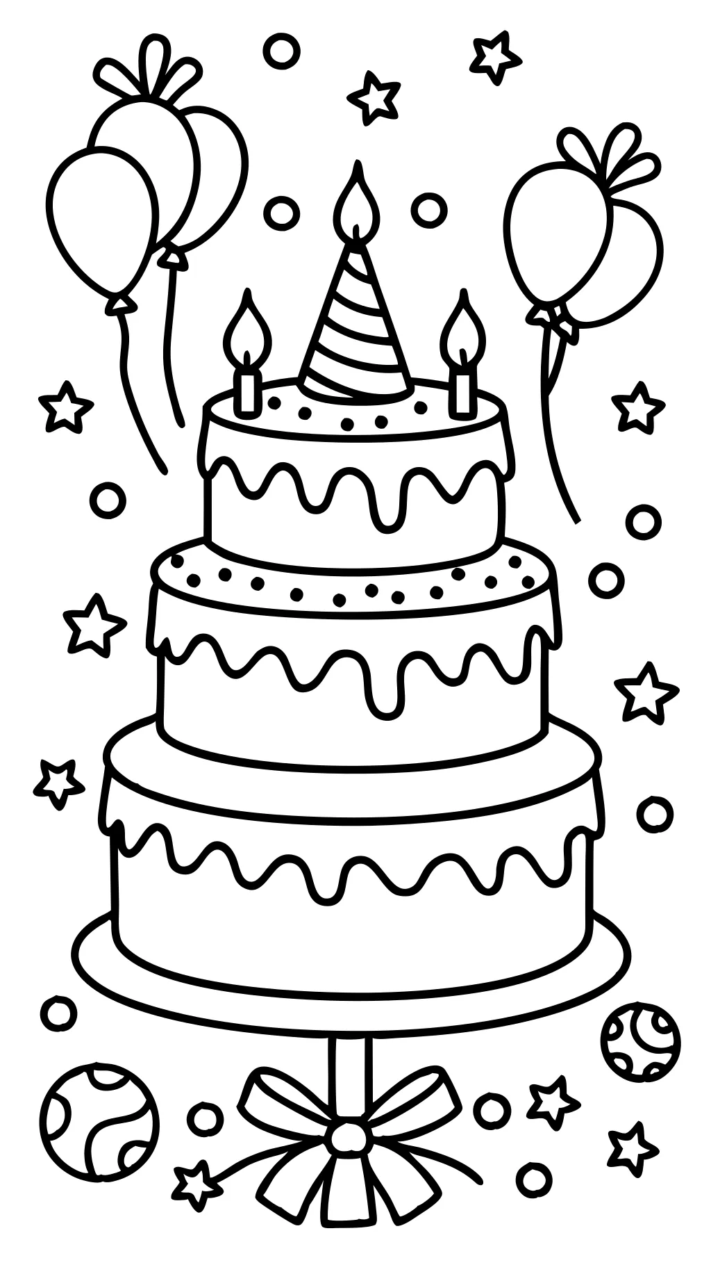 coloring pages birthday cake